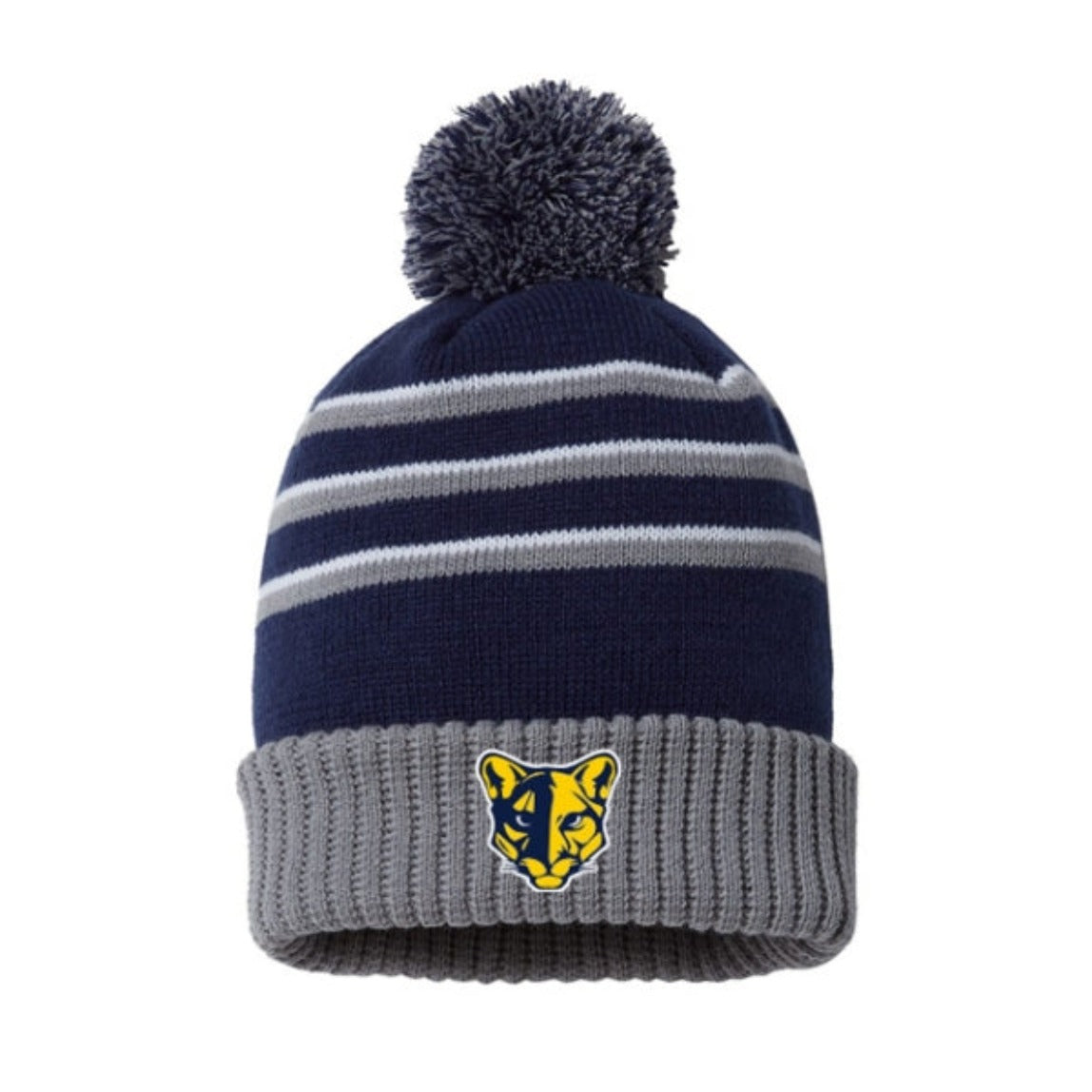 Cougar Striped Cuffed Beanie