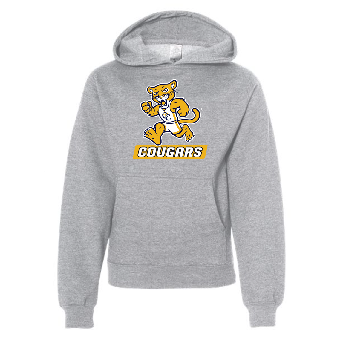 Youth Hooded Sweatshirt Mascot Cougar