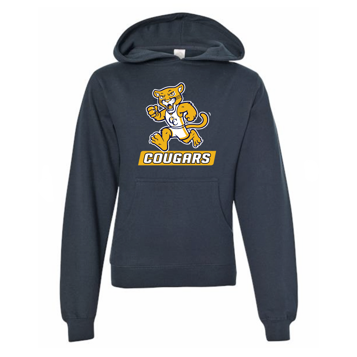 Youth Hooded Sweatshirt Mascot Cougar